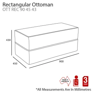 MA Fabric Upholstered Rectangular Ottoman thumbnail 2