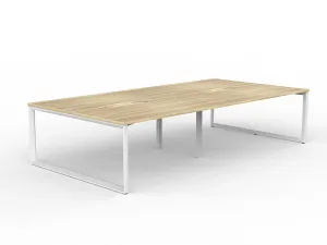OL Anvil 4-User Double Sided Workspace – Oak Top with White Frame thumbnail 7