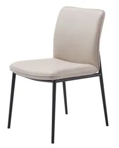 MD Sevres Genuine Leather Metal Leg Dining Chair thumbnail 1