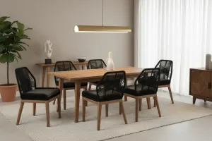 VI Faro Fabric Upholstered Seat Timber Leg Dining Chair thumbnail 2