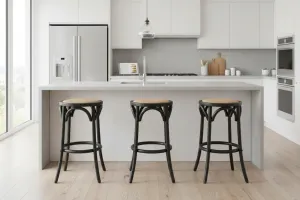 VI Cafe Timber Framed Rattan Seat Kitchen Stool thumbnail 2