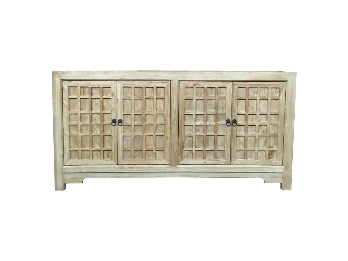 MF Chinese Antique Reproduction Recycled Timber 4 Door Buffet - 180cm
