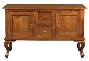 CT Queen Anne Solid Timber 2 Door 2 Drawer Sofa Table thumbnail 6