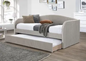BT Charlotte Velvet Upholstered Single Day Bed with Trundle thumbnail 3