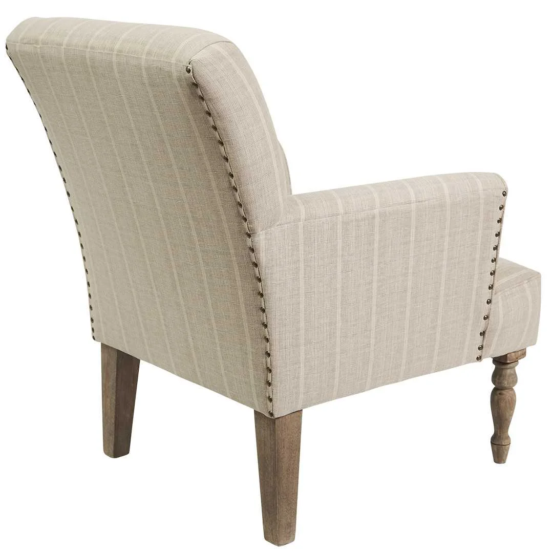 SH Bailey Fabric Upholstered Timber Leg Armchair - Natural
