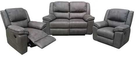 EL Arias Fabric Upholstered 2 Seater + 2 Single Seater Recliner Sofa Set
