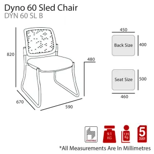 MA Dino 60 Fabric or Vinyl Upholstered Stackable Sled Base Visitor Chair thumbnail 6