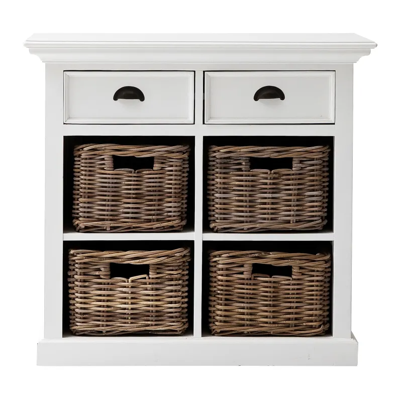 NS Halifax Solid Timber 2 Drawer Buffet with 4 Basket Set