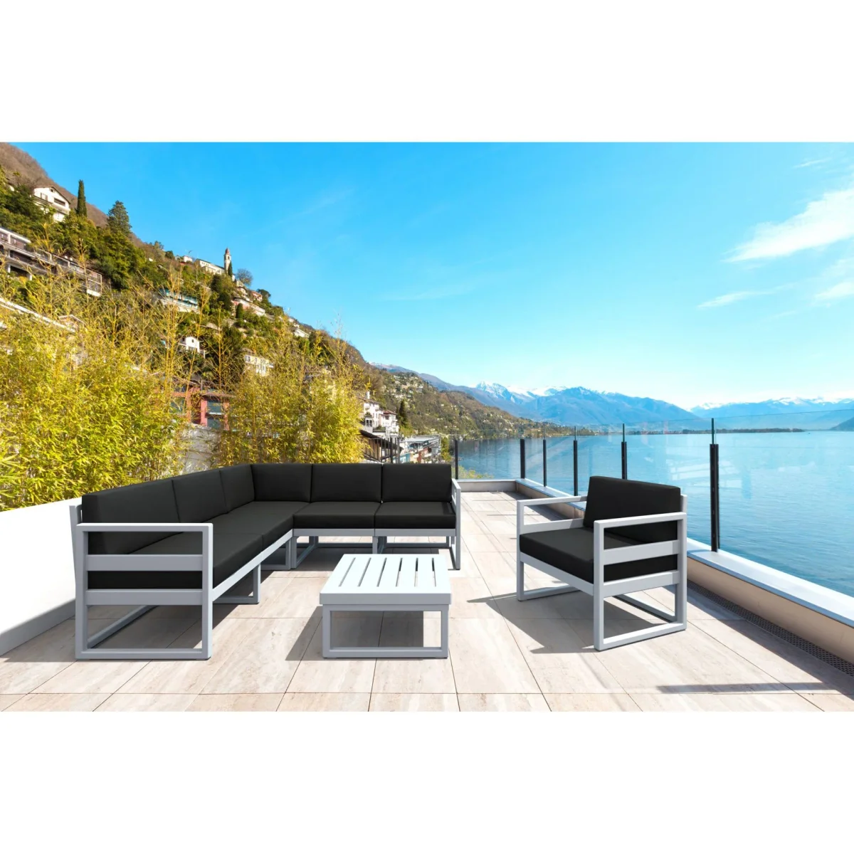 FL Mykonos Hospitality Outdoor Corner Loungeset with Cushions thumbnail 7