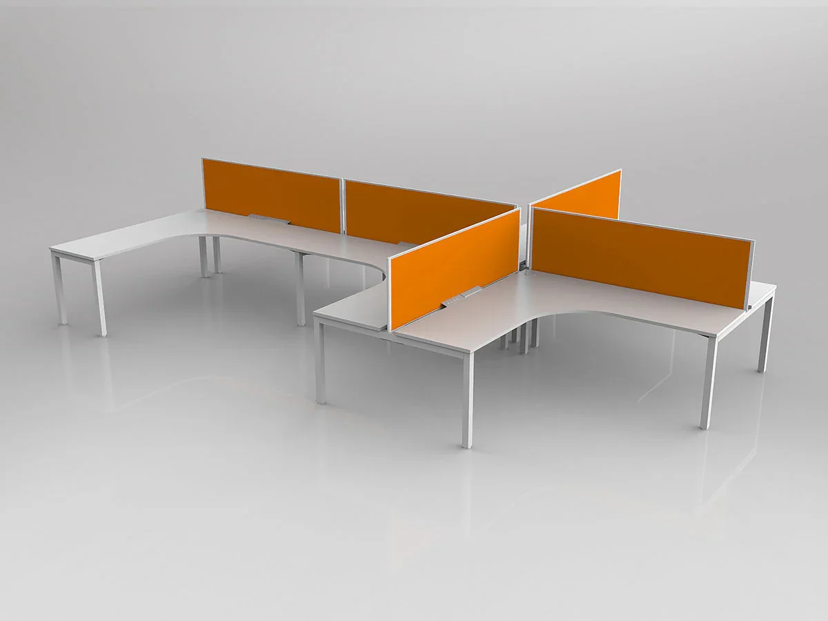OL Axis 6 User L Shape 90° Workstation with Screen - Breathe Fabric
