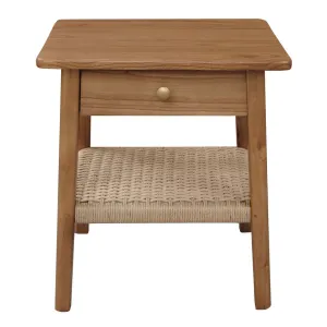 CT Kelly Solid Timber Papercord 1 Drawer Bedside Table thumbnail 1