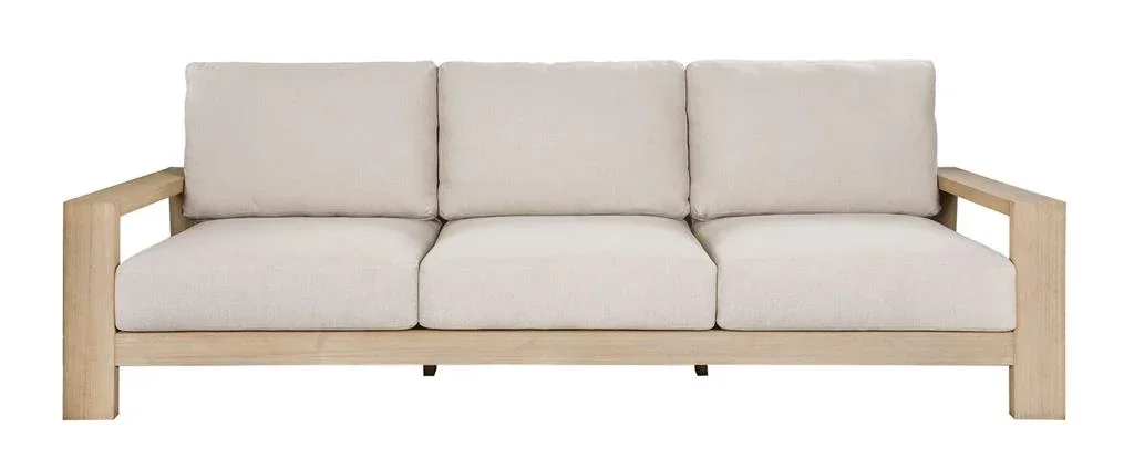VI Marrakesh Solid Timber 3 Seater Shaded Outdoor Lounge with Cushion