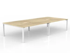 OL Axis 4-User Double Sided Workspace – Oak Top with White Frame thumbnail 12
