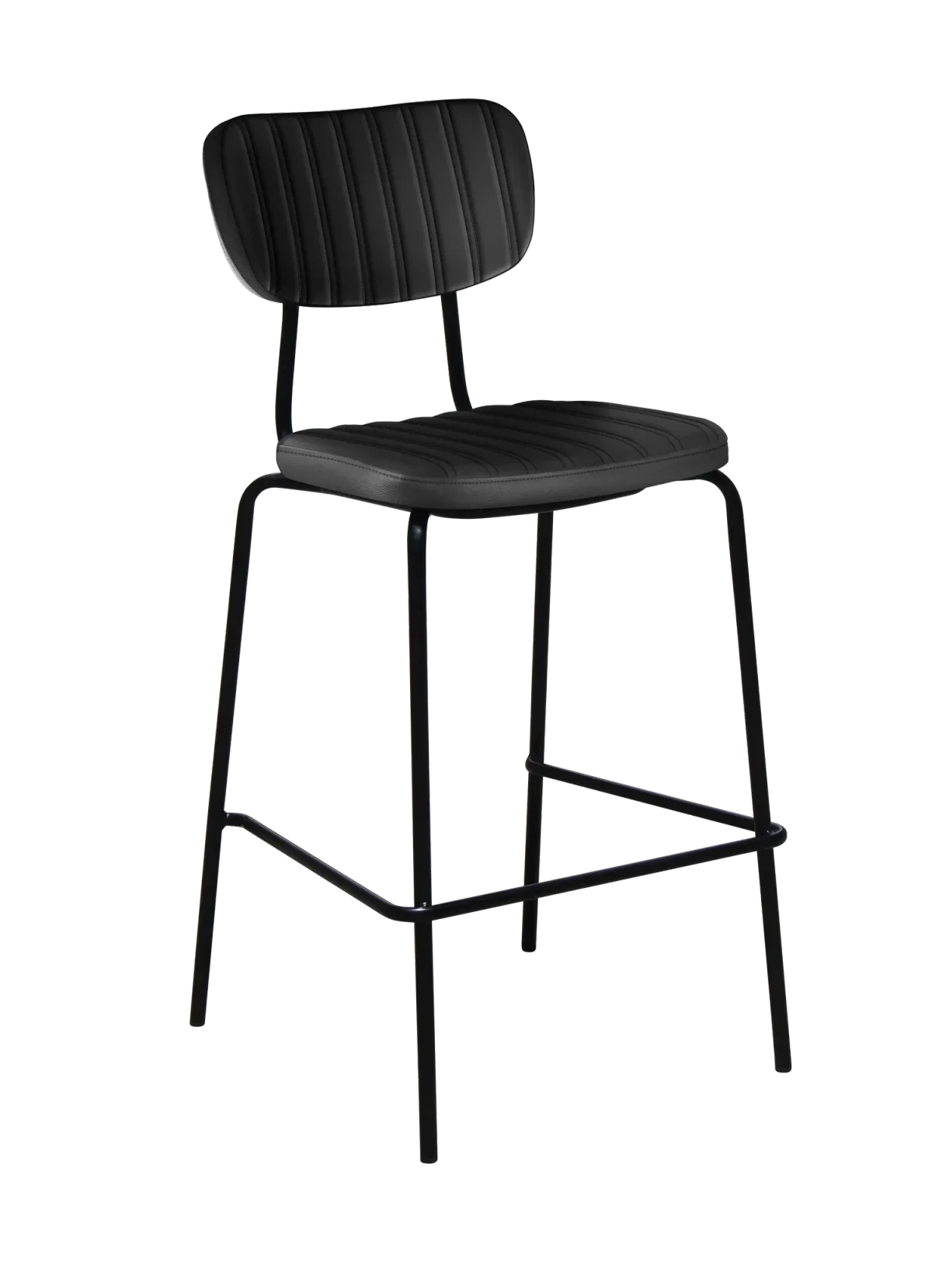 FL Tiramisu Vinyl Upholstered Black Metal Frame Hospitality Barstool