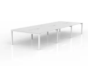 OL Axis 6-User Double Sided Workspace – White Top with White Frame thumbnail 12