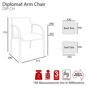 MA Diplomat Upholstered Stackable Visitor Armchair thumbnail 3