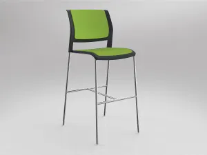 OL Game Fabric Upholstered Chrome Leg Barstool thumbnail 14