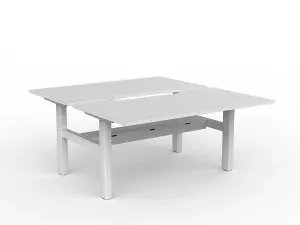 OL Agile Fixed Height 2 User Shared Desk – White Top with White Frame thumbnail 7