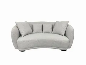 VI Ibiza Boucle Fabric 2.5 Seater Sofa - White and Light Grey thumbnail 7