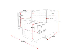 RL Go Steel Lockable 2 Drawer 1 File Drawer Tambour Door Mobile Caddy thumbnail 6