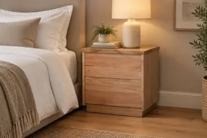 MD Nancy Solid Timber 2 Drawer Bedside Table thumbnail 2