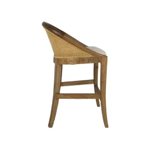 CR Alabama Timber Framed Rattan Back Fabric Seat Counter Stool thumbnail 6