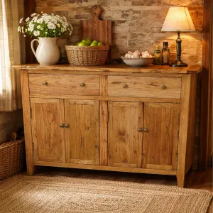 MF Honey Recycled Elm Timber 2 Drawer 4 Door Buffet - 180cm thumbnail 3