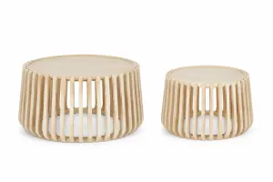 CR Rails Solid Timber Round 2 Piece Coffee Table Set thumbnail 4