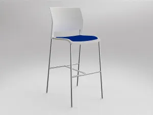 OL Game Upholstered Seat Chrome Legs Barstool thumbnail 4