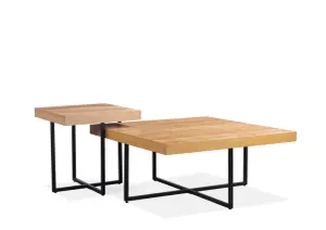 VI Boston MDF Top Metal Base 2 Piece Coffee Table Set thumbnail 1