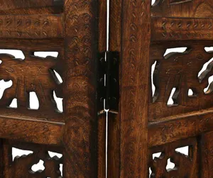 VI Elephant Solid Timber 4 Panel Space Dividing Screen thumbnail 7
