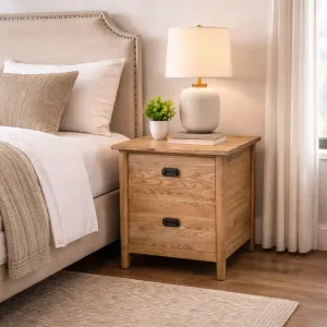 MF Tiffany Solid Timber 2 Drawer Bedside Table thumbnail 3