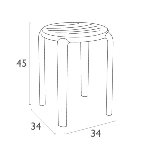 FL Tom Hospitality Outdoor Stackable Dining Stool thumbnail 4
