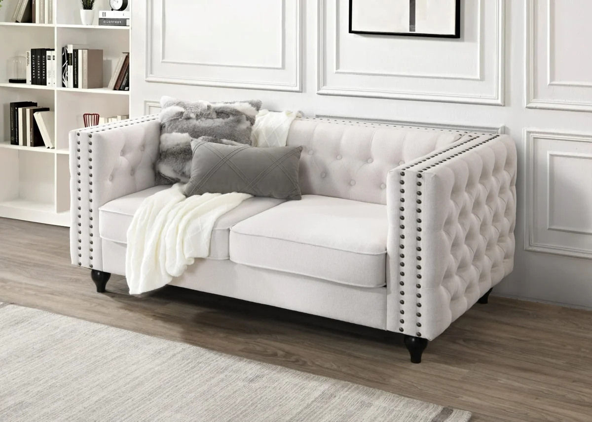 BT Mayfair Fabric Upholstered Tufted Back 2 Seater Sofa