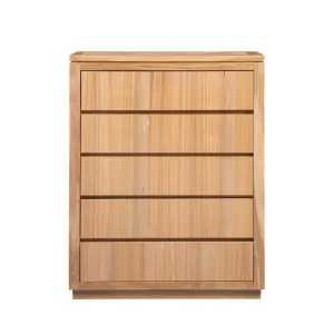 VI Highland Oak Timber Framed 5 Drawer Tallboy thumbnail 1