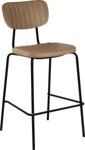 FL Tiramisu Vinyl Upholstered Black Metal Frame Hospitality Barstool thumbnail 2