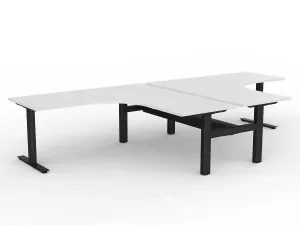 OL Agile 90° Shared Workstation – White Top With Black Base thumbnail 2