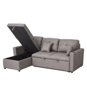 BT Romy Fabric Upholstered 2 Seater Sofa Bed with Storage Chaise thumbnail 7