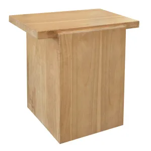 CT Hudson Block Solid Mahogany Timber Square Side Table thumbnail 2