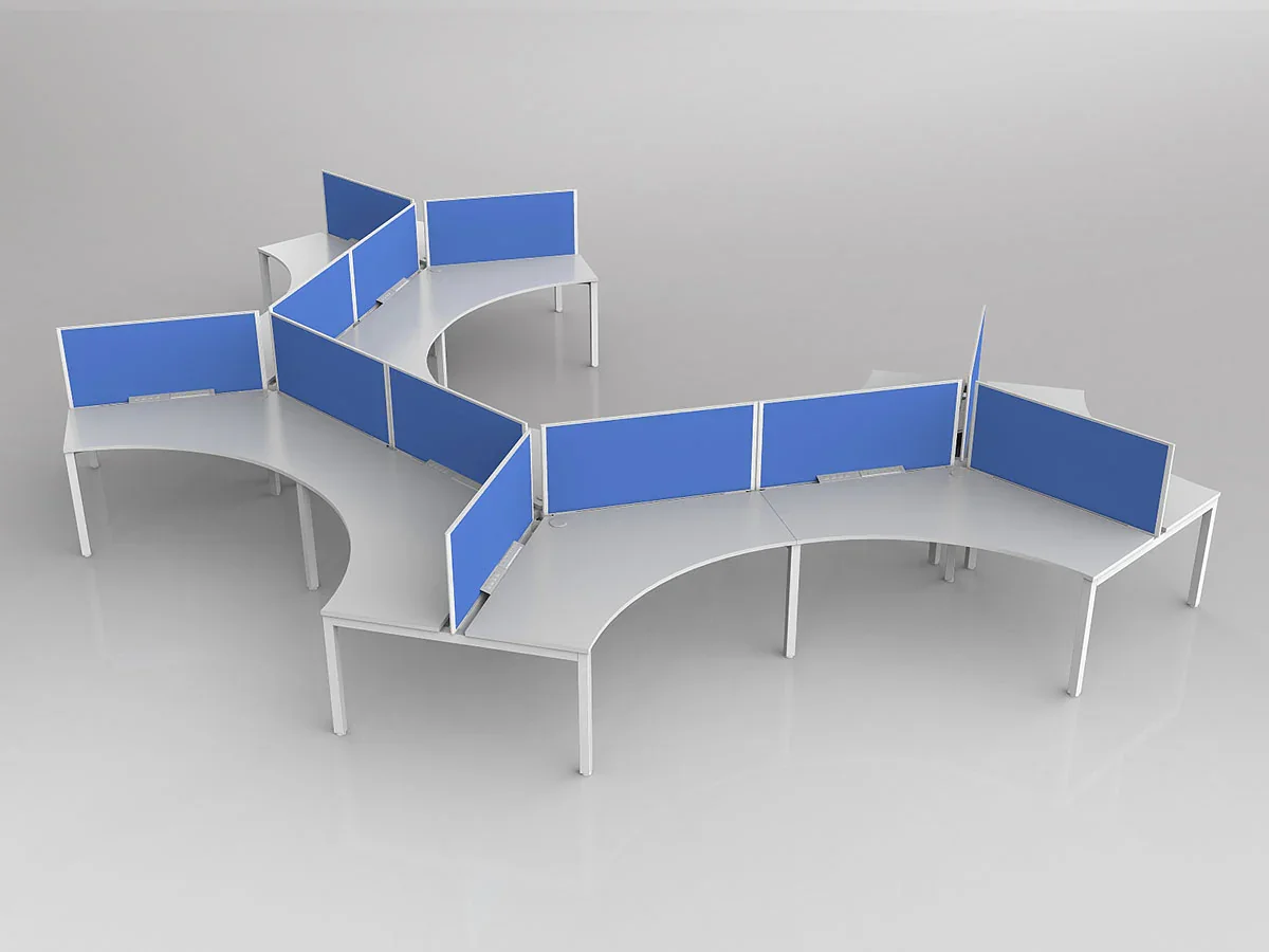 OL Axis 12 User 120° Workstation with Screen - Breathe Fabric