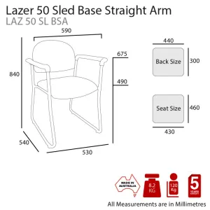 MA Lazer 50 Sled Base Straight Arm Visitor Chair thumbnail 3