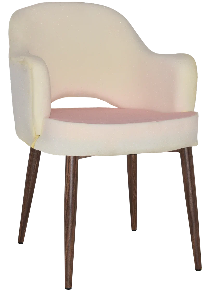 EZ Albury Walnut Colour Metal Leg Upholstered Hospitality Dining Armchair