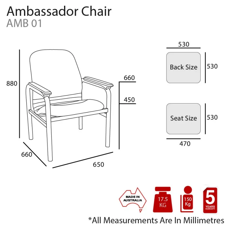 MA Ambassador Single Armchair with Castors thumbnail 3