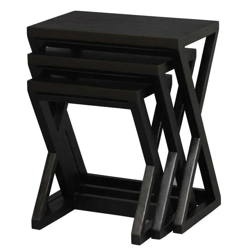 CT Manhattan Solid Mahogany Timber Z Style Nest of Table