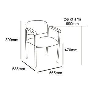 MA Ziggy Fabric Upholstered Hospital & Healthcare Armchair with Armpads thumbnail 2