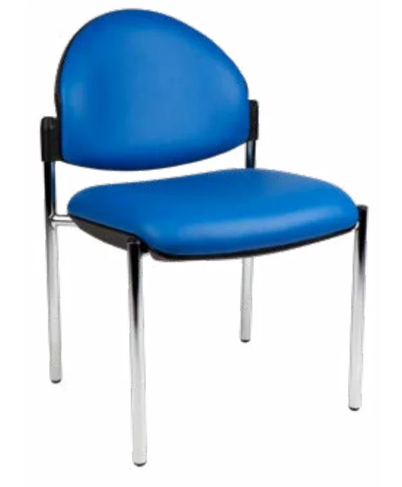 MA Dyno 50 Fabric or PU Leather Upholstered Stackable 4 Leg Side Chair
