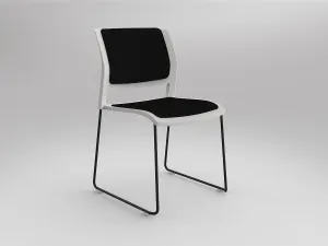 OL Game Fabric Upholstered Breakout Stacking Chair -White Shell thumbnail 10