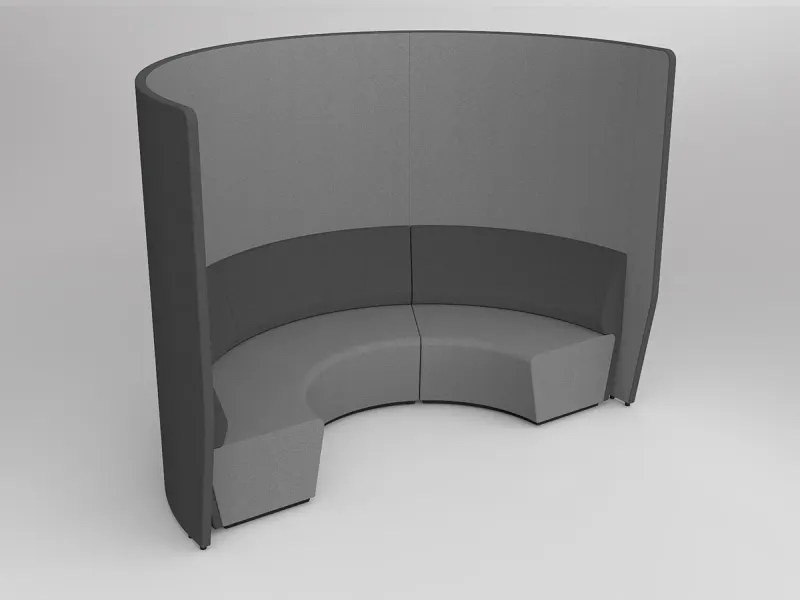 OL Motion Arc 3 Seater Reception Area Lounge with 2 Meter Privacy Wall