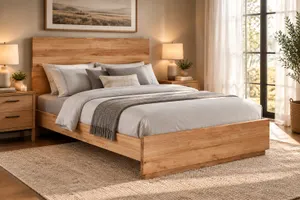 MD Nancy Solid Timber Bed in Natural Finish thumbnail 2