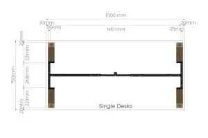 OL Plantation Melamine Top Timber Leg Single Sided Desk thumbnail 6